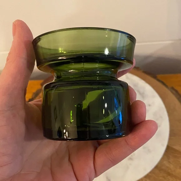 Vintage Jens Quistgaard Dansk Designs Green Glass Votive Tea light Candle Holder - Picture 7 of 12